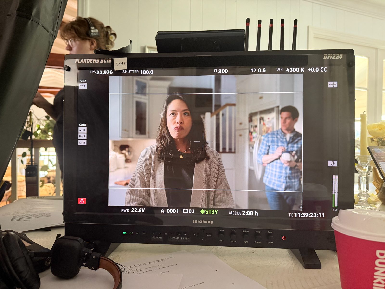 Behind the monitor on Just Like Daddy